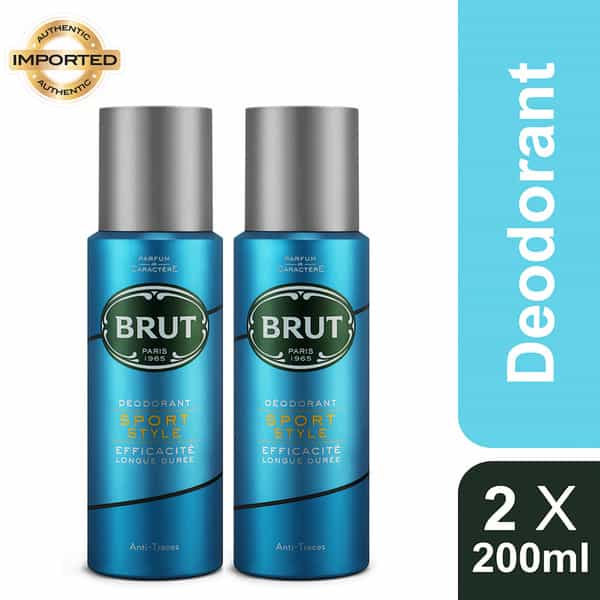 Brut Sport Style Deodorant Spray For Men Long-Lasting Fragrance 200 Ml (Pack Of 2)