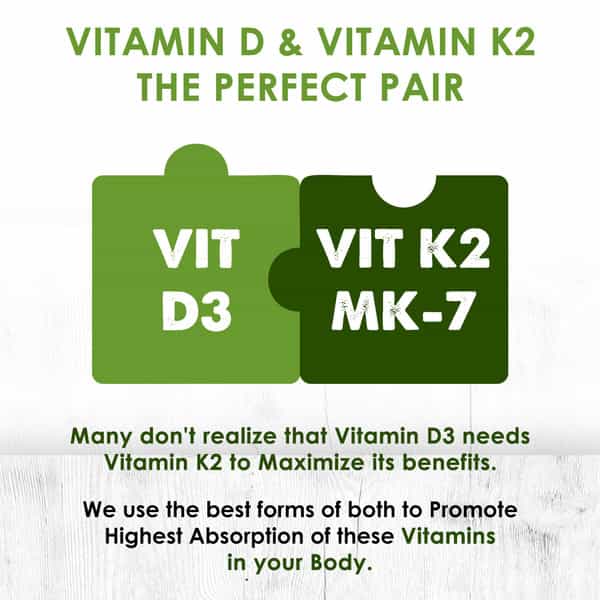 Naturyz 100% Plant Vitamin D3 K2 | Supports Stronger Immunity | Bone & Heart Health (20 Tablets)