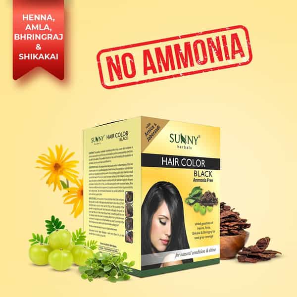 Sunny Herbals Hair Color Black Ammonia Free 20 Gm