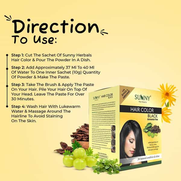Sunny Herbals Hair Color Black Ammonia Free 20 Gm