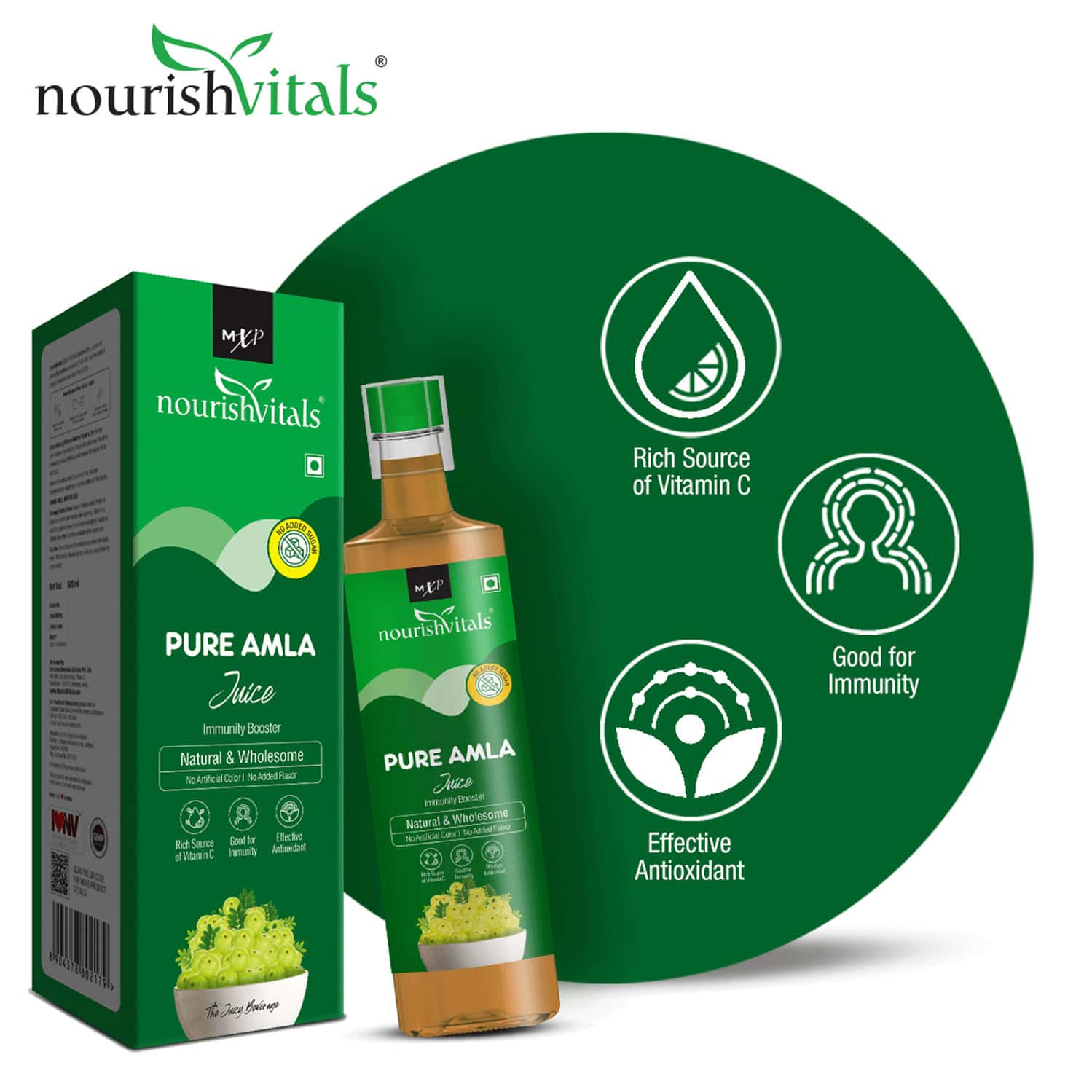 Buy NOURISHVITALS PURE AMLA JUICE + NEEM JUICE A NATURAL IMMUNITY