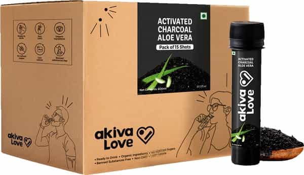 Akiva Love Stomach & Gut Cleanse Shots With Activated Charcoal (15 Shots X 40Ml) - 600Ml