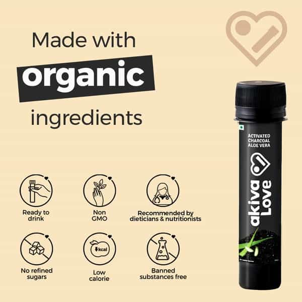 Akiva Love Stomach & Gut Cleanse Shots With Activated Charcoal (15 Shots X 40Ml) - 600Ml