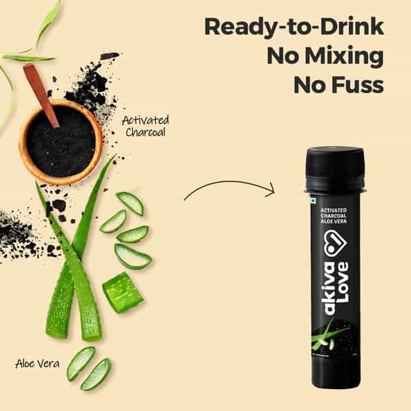 Akiva Love Stomach & Gut Cleanse Shots With Activated Charcoal (15 Shots X 40Ml) - 600Ml