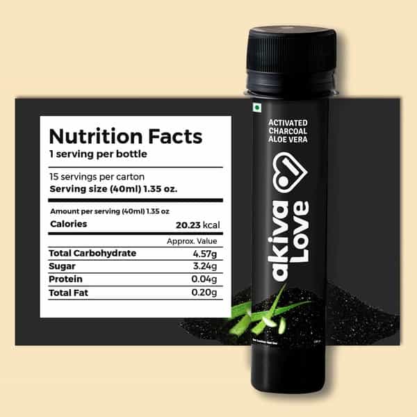 Akiva Love Stomach & Gut Cleanse Shots With Activated Charcoal (15 Shots X 40Ml) - 600Ml