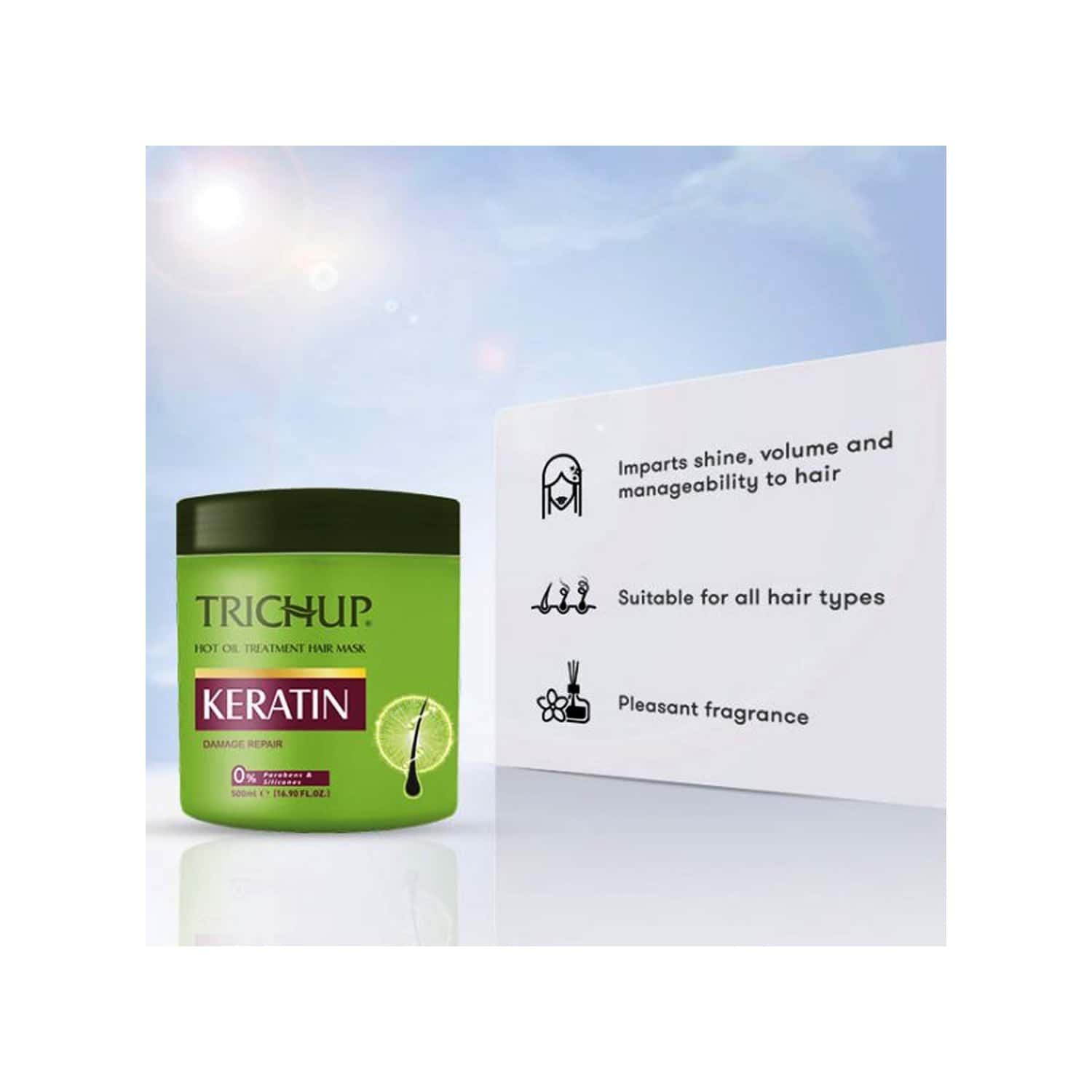 Buy TRICHUP KERATIN HOT OIL TREATMENT HAIR MASK 500ML Online & Get Upto