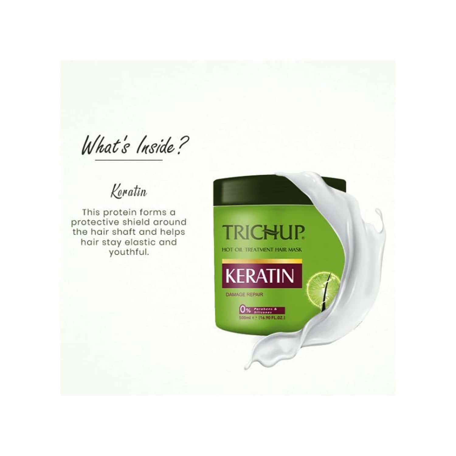 Buy TRICHUP KERATIN HOT OIL TREATMENT HAIR MASK 500ML Online & Get Upto