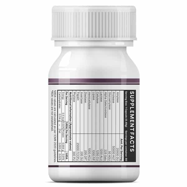 Inlife Digestive Enzymes For Bloating Relief & Gut Health - 60 Capsules