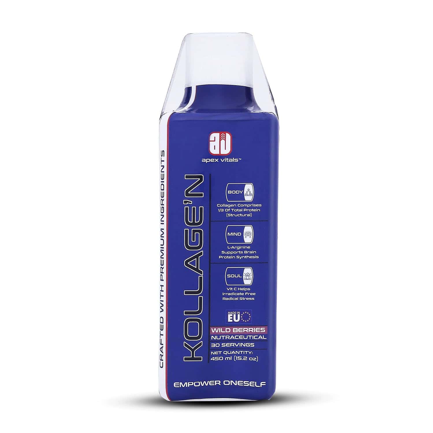 Apex Vitals Kollagen Collagen Liquid - 30 Ser | Made In Europe Liquid Collagen 30 Ser-Wild Berries