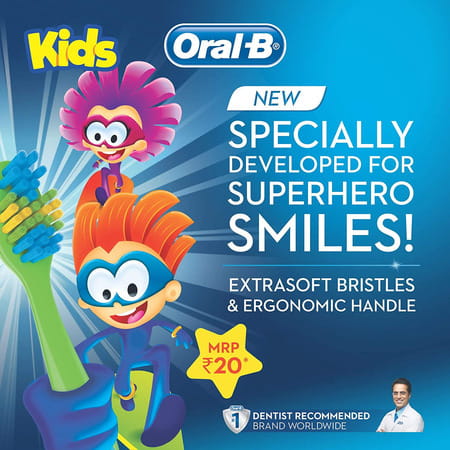 Oral B Kids Manual Toothbrush | Extra Soft ( | Multicolor | Pack Of 3)