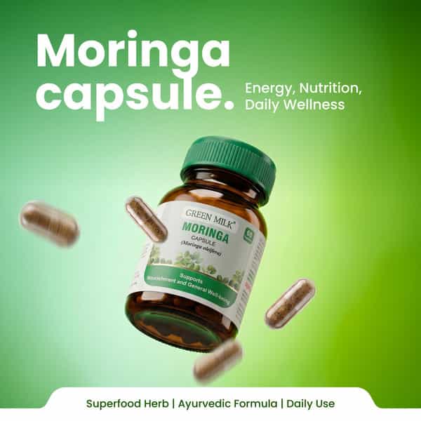 Green Milk Concepts Green Milk Moringa | Energy | Vitality & Metabolic Support | 60 Capsules