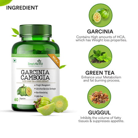 Simply Herbal Garcinia Cambogia Extract Weight Management Supplement 800 Mg - 60 Capsules