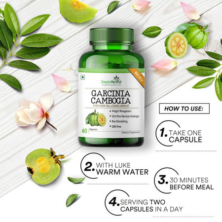 Simply Herbal Garcinia Cambogia Extract Weight Management Supplement 800 Mg - 60 Capsules