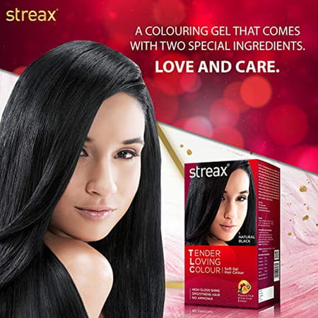 Streax Tender Loving Colour Tlc Soft Gel Hair Color 95ml 1 Natural Black Pack Of 2