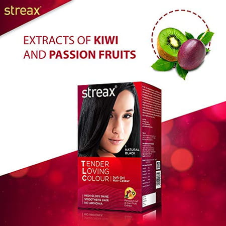 Streax Tender Loving Colour Tlc Soft Gel Hair Color 95ml 1 Natural Black Pack Of 2