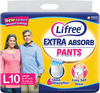 Lifree Extra Absorbent Adult Diaper Pants Large - 10 Diapers