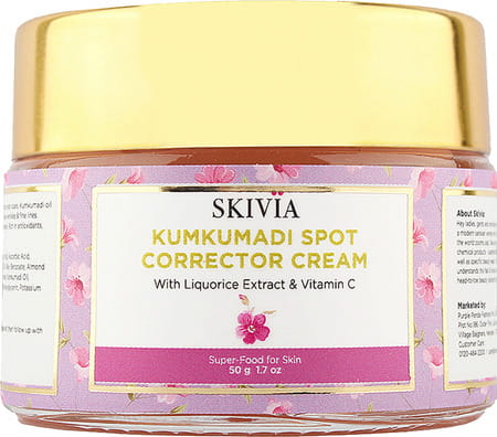 Skivia Kumkumadi Spot Corrector Cream With Liquorice Extract & Vitamin C - 50G|Helps Fade Dark Spots