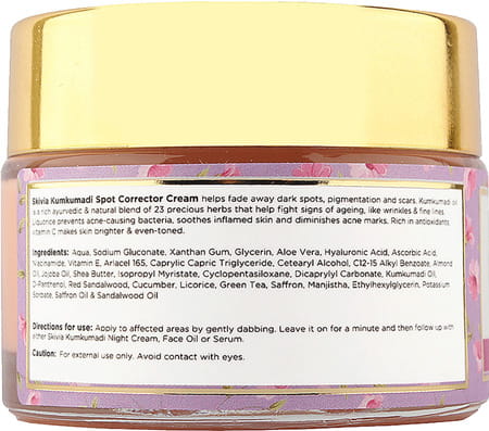 Skivia Kumkumadi Spot Corrector Cream With Liquorice Extract & Vitamin C - 50G|Helps Fade Dark Spots