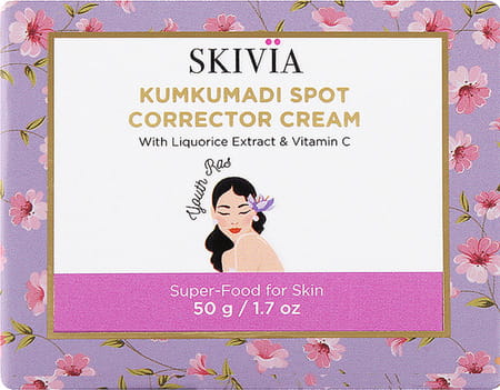 Skivia Kumkumadi Spot Corrector Cream With Liquorice Extract & Vitamin C - 50G|Helps Fade Dark Spots