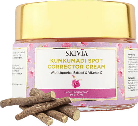 Skivia Kumkumadi Spot Corrector Cream With Liquorice Extract & Vitamin C - 50G|Helps Fade Dark Spots