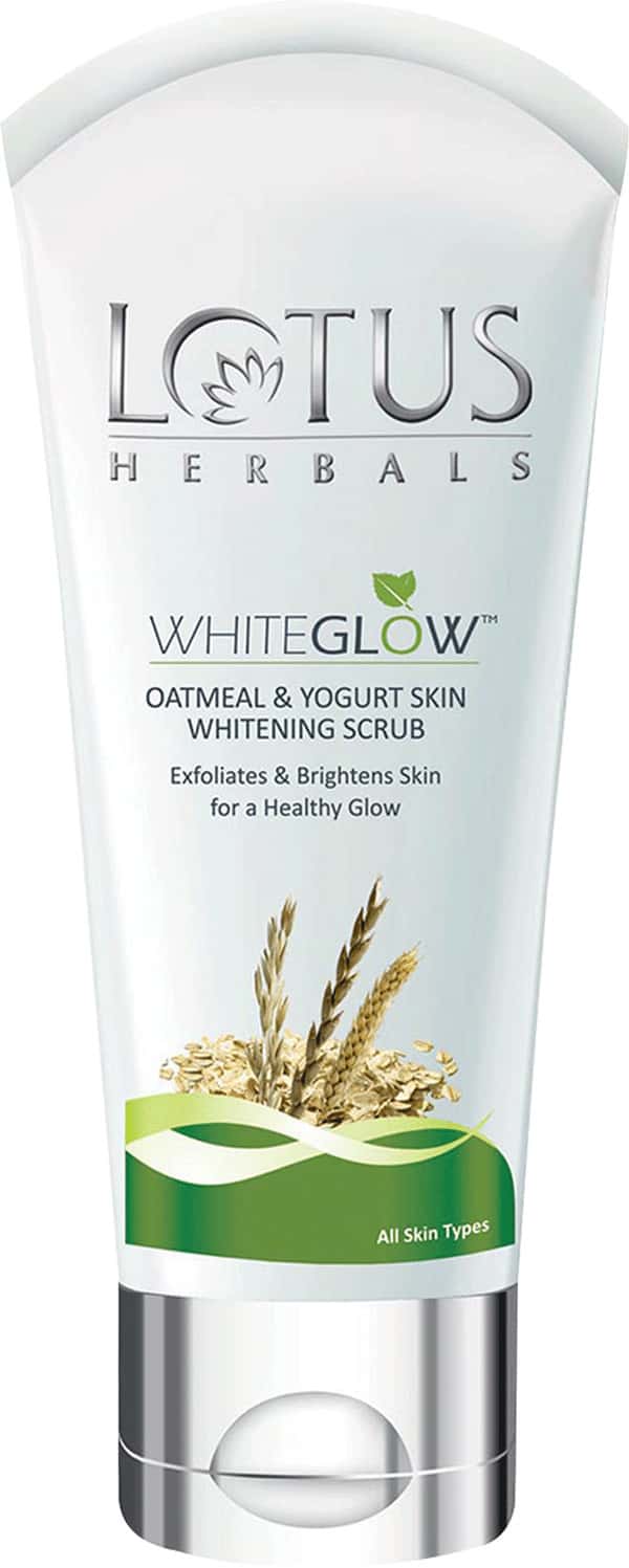 Lotus Herbals Whiteglow Oatmeal & Yogurt Skin Whitening & Brightening Scrub - 100 G