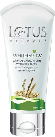 Lotus Herbals Whiteglow Oatmeal & Yogurt Skin Whitening & Brightening Scrub - 100 G