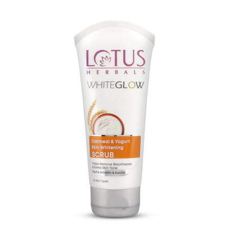 Lotus Herbals Whiteglow Oatmeal & Yogurt Skin Whitening & Brightening Scrub - 100 G