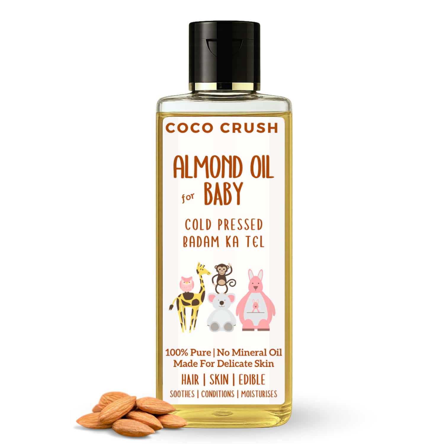 Cold Pressed Almond Oil For Baby Massage: Hair/body/face | Organic Gurbandi Almonds - 100ml