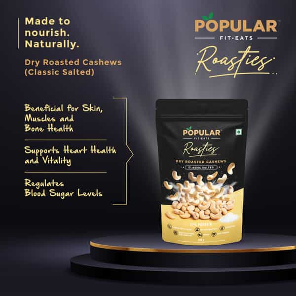Popular Roasties Dry Roasted Cashew Classic Salted | 200 Gm