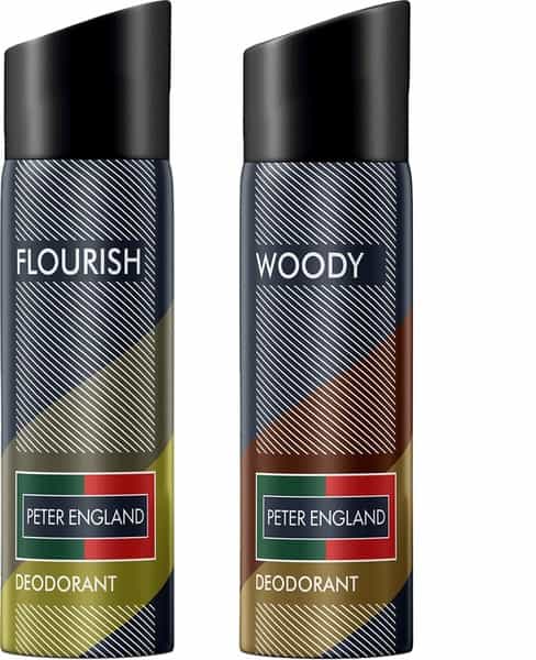 Peter England Fresh Fragrance Flourish & Woody Deodorant (Pack Of 2) - 300 Ml