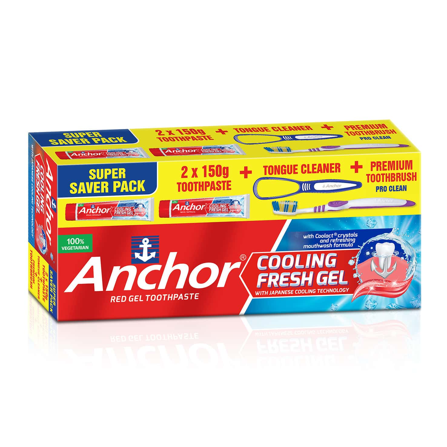 Buy Anchor Cooling Fresh Gel Toothpaste Kit Box Of 300 G (150gm X 2