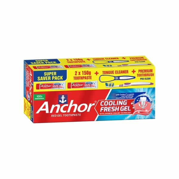 Anchor Cooling Fresh Gel Toothpaste Kit  Box Of 300 G (150Gm X 2)