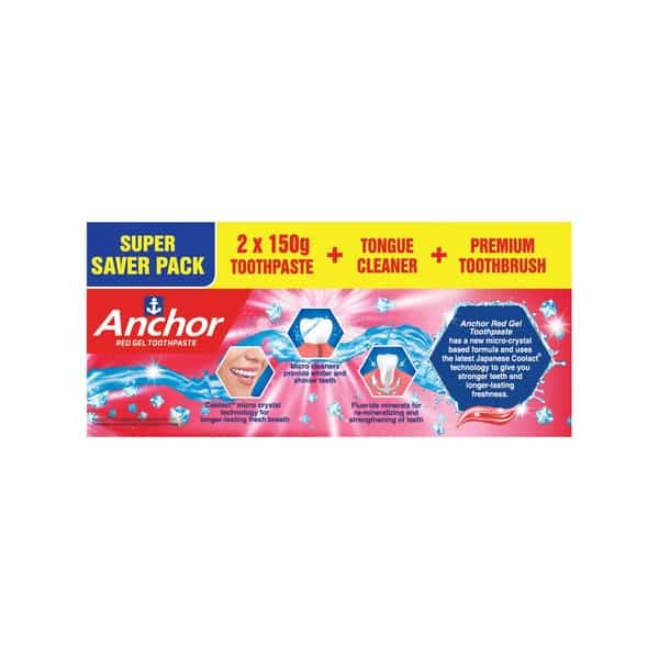 Anchor Cooling Fresh Gel Toothpaste Kit  Box Of 300 G (150Gm X 2)
