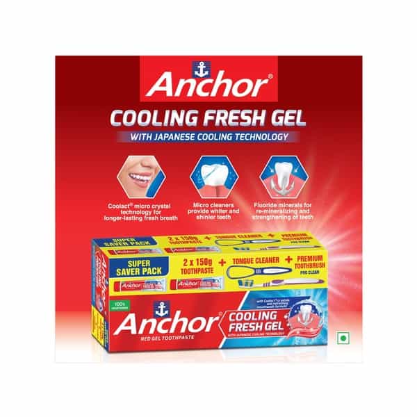 Anchor Cooling Fresh Gel Toothpaste Kit  Box Of 300 G (150Gm X 2)