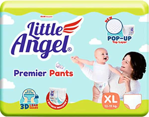 Little Angel Premier Pants Baby Diapers Extra Large (Xl) Size 20 Count 12-15 Kg