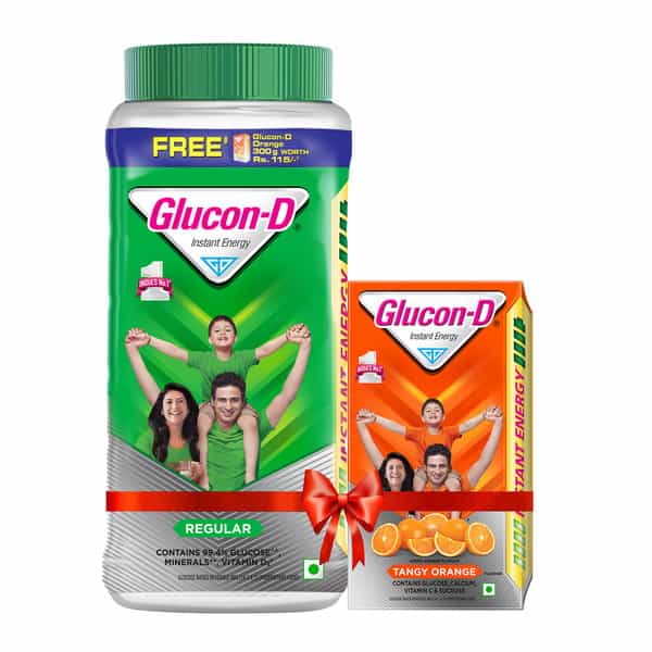 Glucon-D Regular With 3 Benefits Of Energy | Recovery | And Immunity | 1 Kg ( Get 300G Tangy Orange)