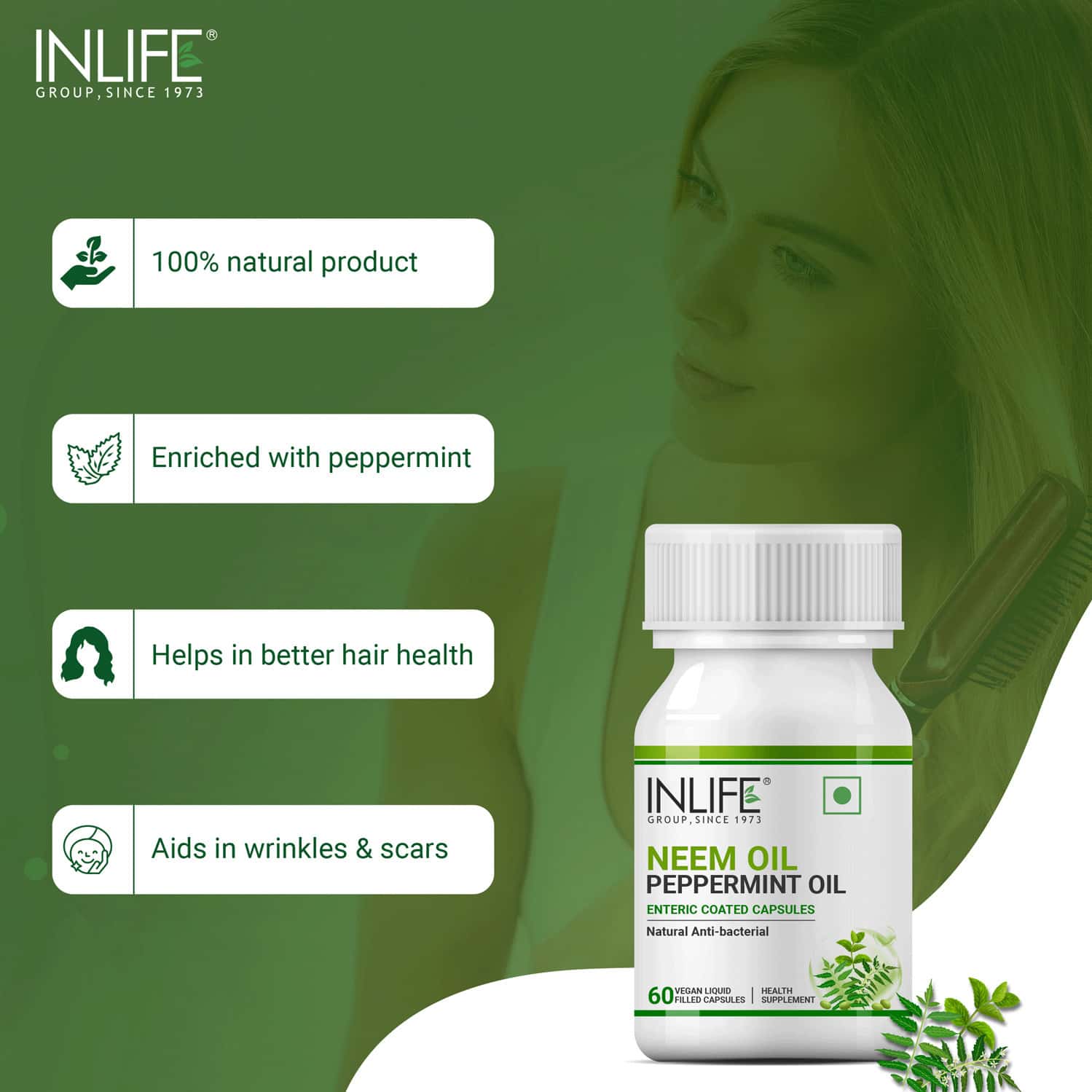 Buy INLIFE NEEM OIL 350MG WITH PEPPERMINT OIL 150MG FOR DIGESTIVE