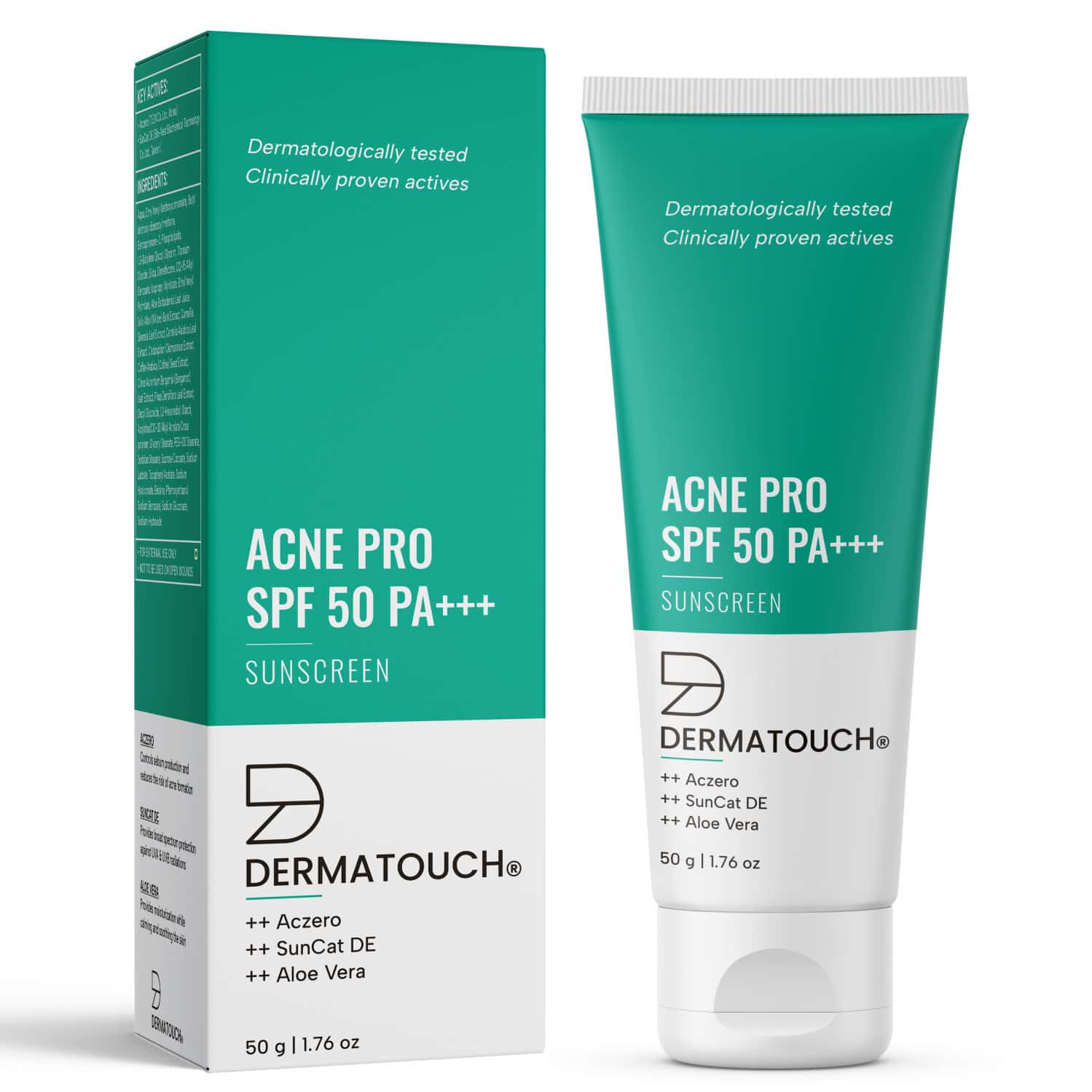 Dermatouch Acne Pro Spf 50 Pa+++ Sunscreen | Non-acnegenic | Uva-uvb Protection | 50gm