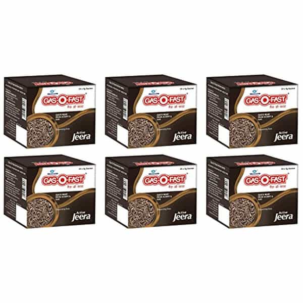 Gas-O-Fast For Relieving Acidity Active Jeera- 24X 5Gsachet X Pack Of 6
