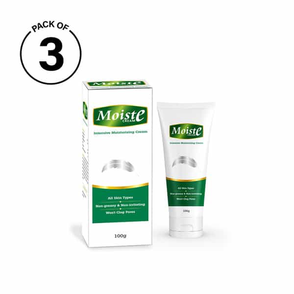 Moiste Aloe Vera Intensive Moisturizing Cream For All Skin Types - Tube (Pack Of 3)
