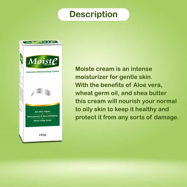 Moiste Aloe Vera Intensive Moisturizing Cream For All Skin Types - Tube (Pack Of 3)