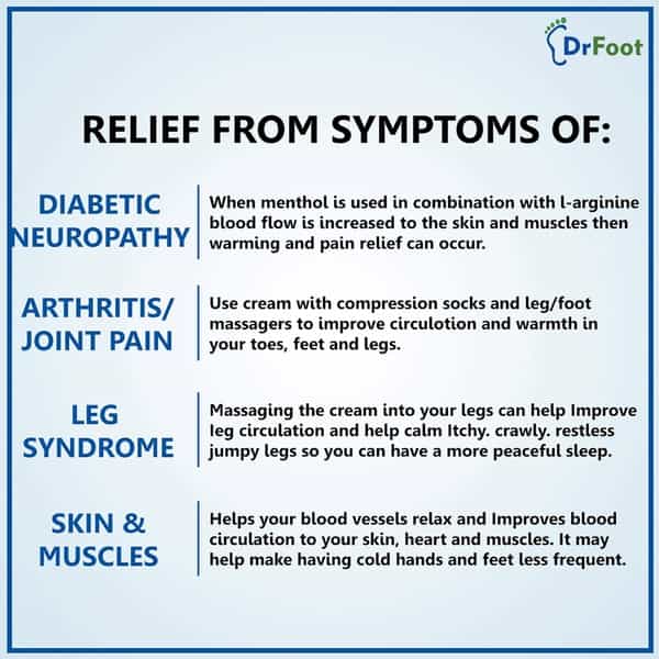 Dr Foot Diabetic Neuropathy Foot Cream L-Arginine & Dimethicone Improves Blood Circulation-100Gm