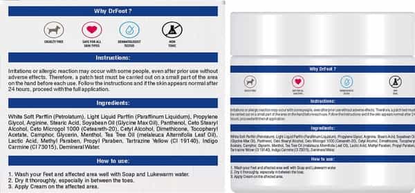 Dr Foot Diabetic Neuropathy Foot Cream L-Arginine & Dimethicone Improves Blood Circulation-100Gm