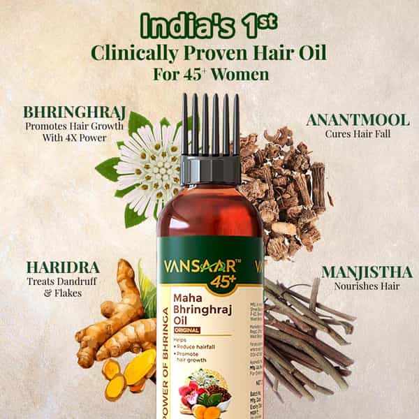 Vansaar Mahabhringraj Hair Oil With Comb Applicator For Hairfall Control Hair Oil - 200Ml
