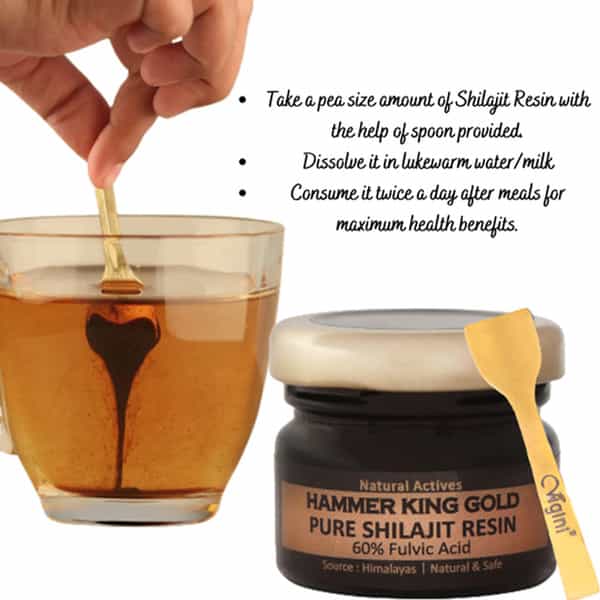 Vigini Hammer King Gold Original Himalayan Shilajit Resin Stamina Testosterone Power Booster Men