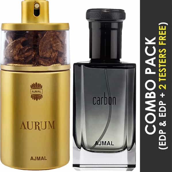 Ajmal Aurum Eau De Parfum 75Ml Perfume For Women And Carbon Eau De Parfum 100Ml Perfume For Men