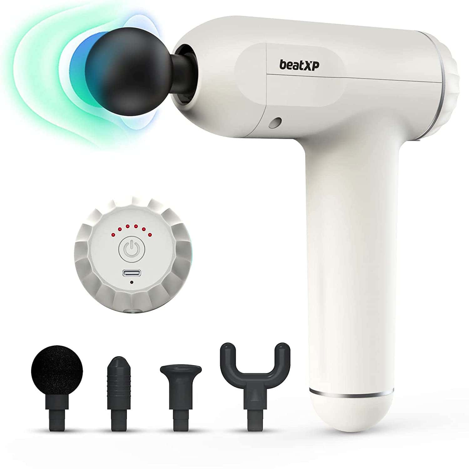 Beatxp Bolt Deep Tissue Massage Gun Percussion Muscle Massager For Full Body Pain Relief (White)
