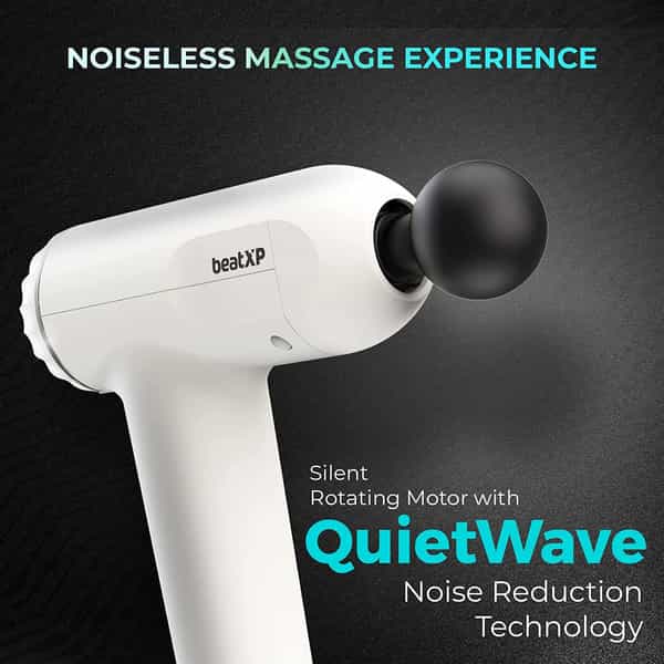 Beatxp Bolt Deep Tissue Massage Gun Percussion Muscle Massager For Full Body Pain Relief (White)