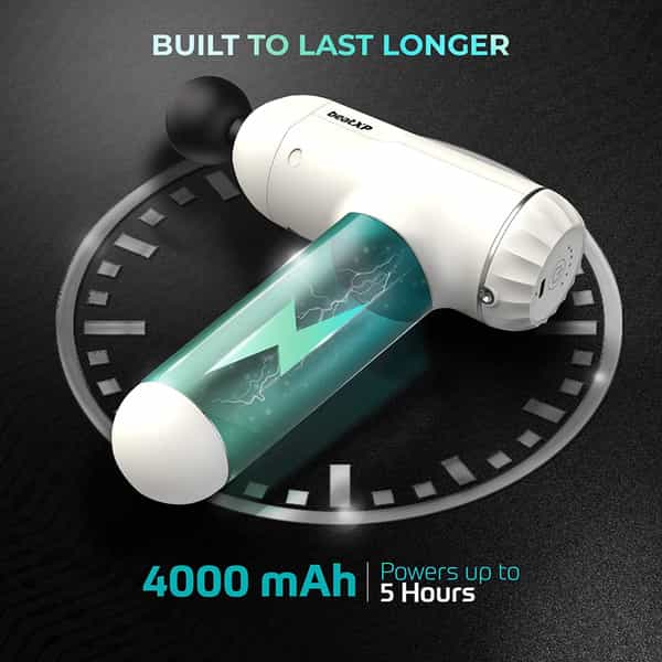 Beatxp Bolt Deep Tissue Massage Gun Percussion Muscle Massager For Full Body Pain Relief (White)