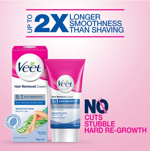 Veet Hair Removal Cream For Sensitive Skin Body And Legs 30Gm